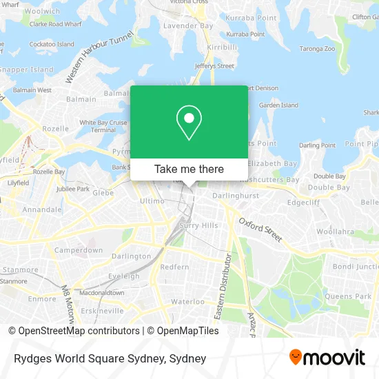 Mapa Rydges World Square Sydney