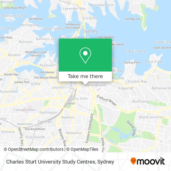 Mapa Charles Sturt University Study Centres