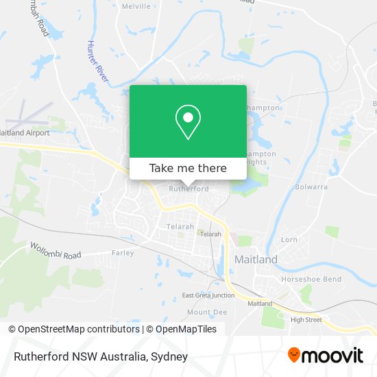Rutherford NSW Australia map