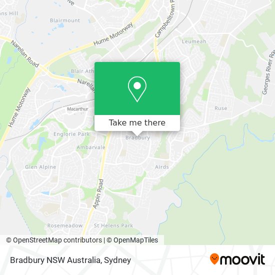 Bradbury NSW Australia map