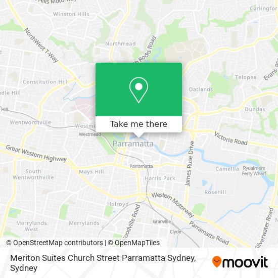 Mapa Meriton Suites Church Street Parramatta Sydney