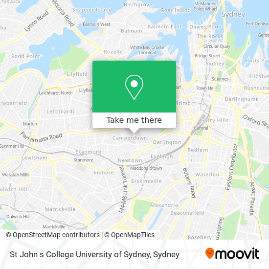 Mapa St John s College University of Sydney