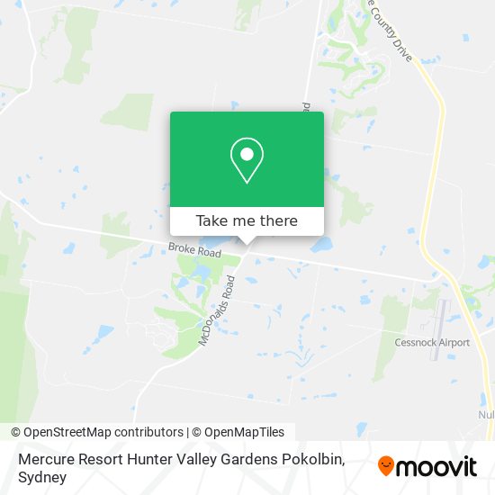 Mercure Resort Hunter Valley Gardens Pokolbin map