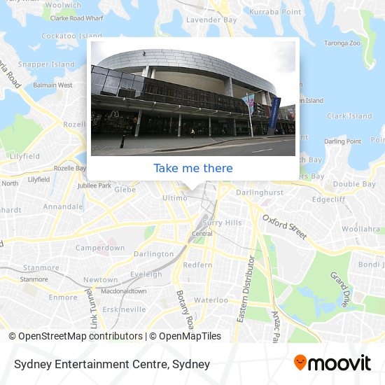 Mapa Sydney Entertainment Centre