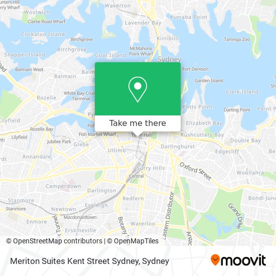Mapa Meriton Suites Kent Street Sydney