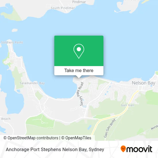 Mapa Anchorage Port Stephens Nelson Bay