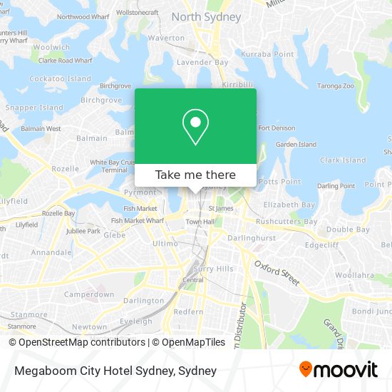 Mapa Megaboom City Hotel Sydney