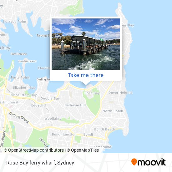 Rose Bay ferry wharf map
