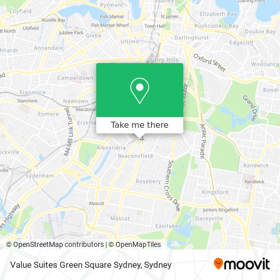 Value Suites Green Square Sydney map