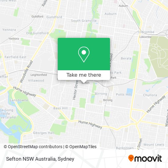 Sefton NSW Australia map