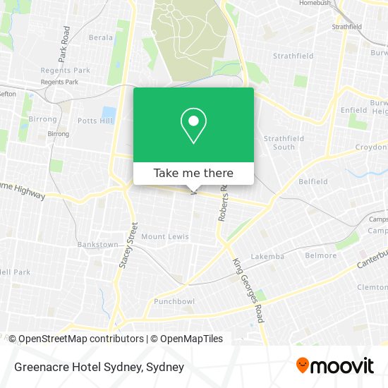 Greenacre Hotel Sydney map