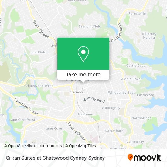 Silkari Suites at Chatswood Sydney map