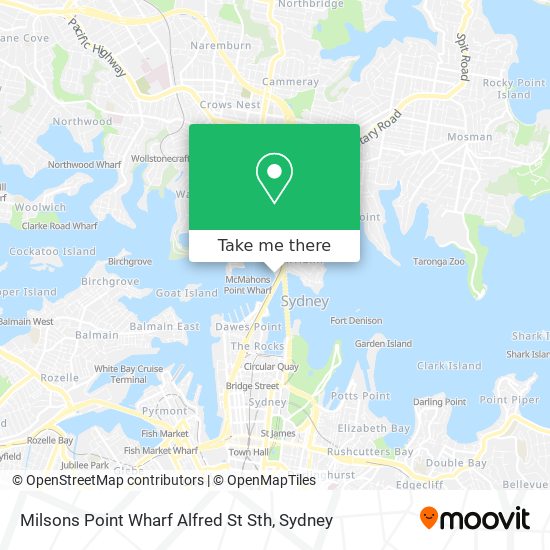 Milsons Point Wharf Alfred St Sth map
