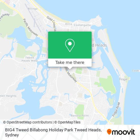 Mapa BIG4 Tweed Billabong Holiday Park Tweed Heads