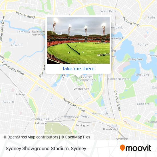 Mapa Sydney Showground Stadium
