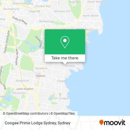 Coogee Prime Lodge Sydney map