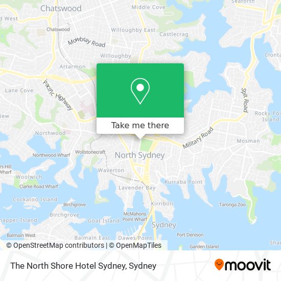 The North Shore Hotel Sydney map