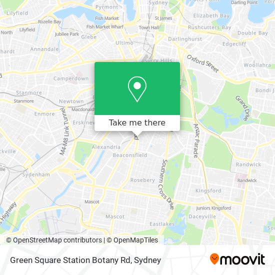 Mapa Green Square Station Botany Rd