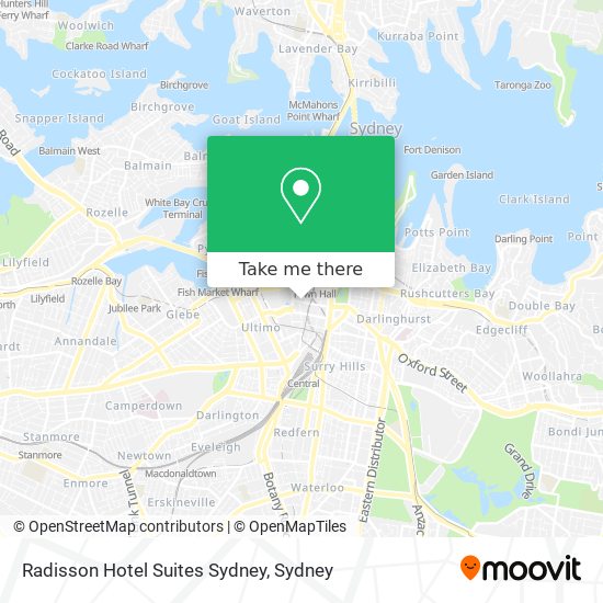 Radisson Hotel Suites Sydney map