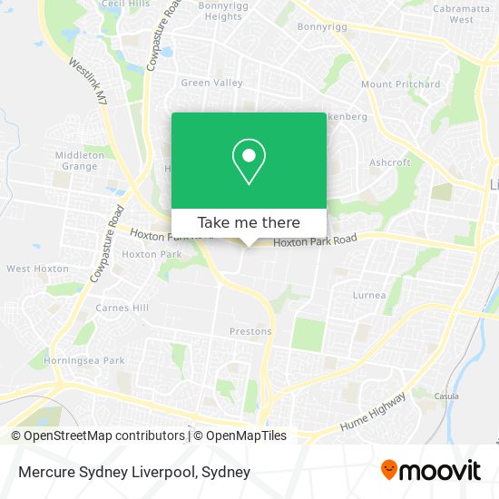 Mercure Sydney Liverpool map