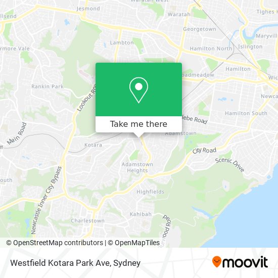 Mapa Westfield Kotara Park Ave