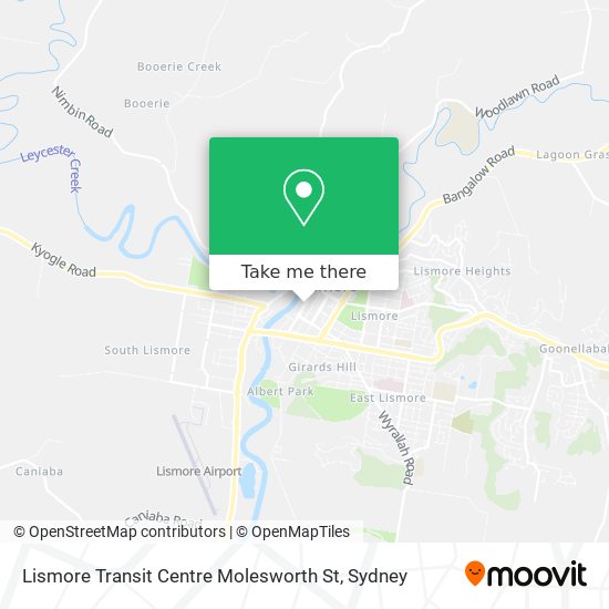 Lismore Transit Centre Molesworth St map