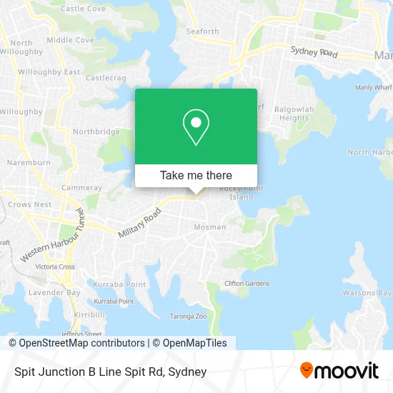 Mapa Spit Junction B Line Spit Rd