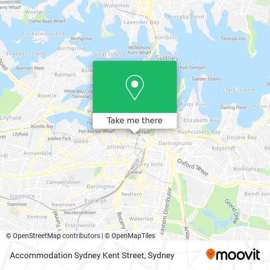 Mapa Accommodation Sydney Kent Street