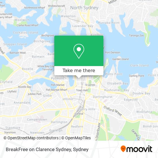 BreakFree on Clarence Sydney map