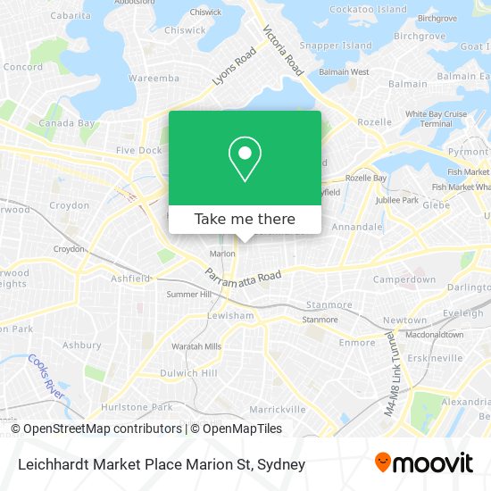Mapa Leichhardt Market Place Marion St