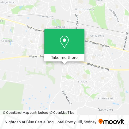Nightcap at Blue Cattle Dog Hotel Rooty Hill map