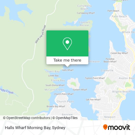 Halls Wharf Morning Bay map
