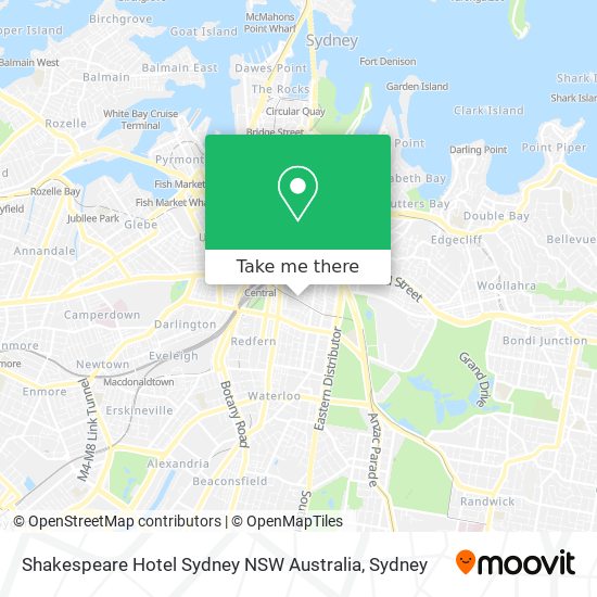 Mapa Shakespeare Hotel Sydney NSW Australia