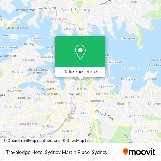 Travelodge Hotel Sydney Martin Place map