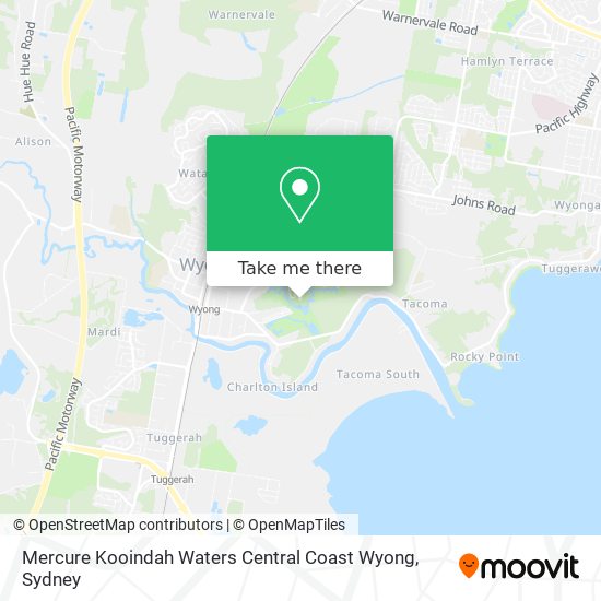 Mercure Kooindah Waters Central Coast Wyong map