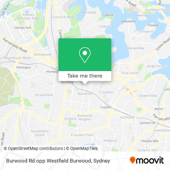 Mapa Burwood Rd opp Westfield Burwood