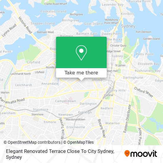 Mapa Elegant Renovated Terrace Close To City Sydney