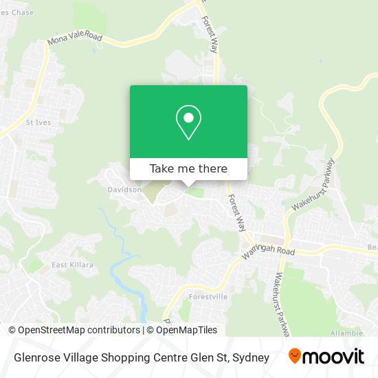 Mapa Glenrose Village Shopping Centre Glen St