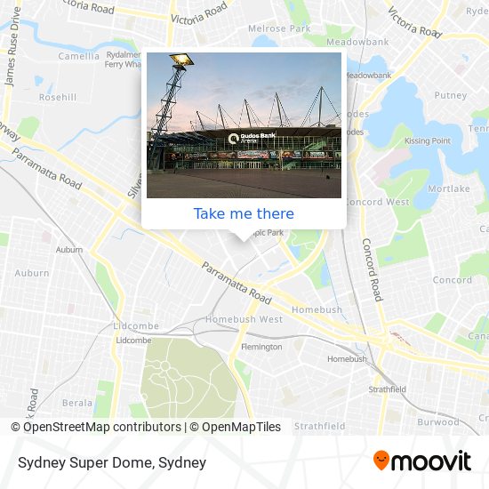 Mapa Sydney Super Dome