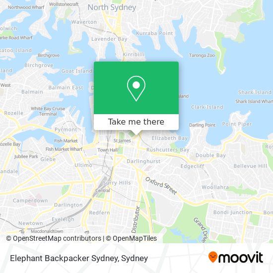 Elephant Backpacker Sydney map