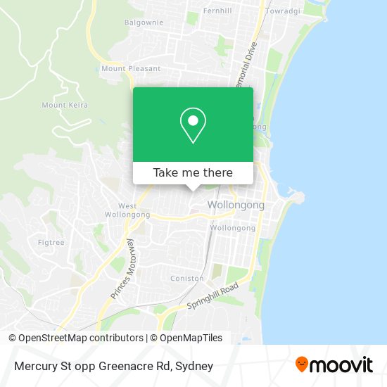 Mercury St opp Greenacre Rd map