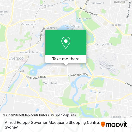 Alfred Rd opp Governor Macquarie Shopping Centre map