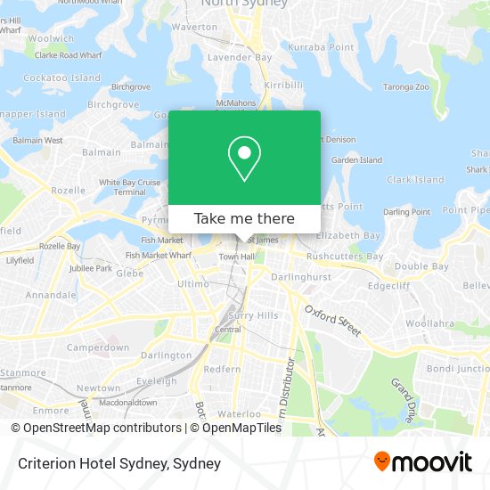 Mapa Criterion Hotel Sydney
