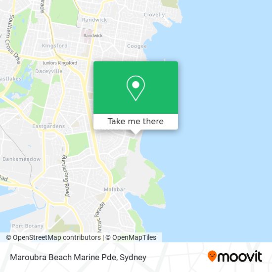 Maroubra Beach Marine Pde map