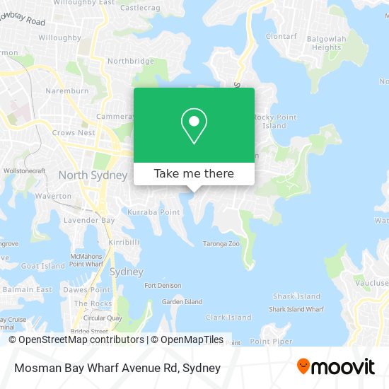 Mosman Bay Wharf Avenue Rd map