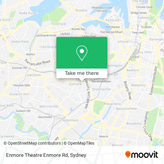 Mapa Enmore Theatre Enmore Rd