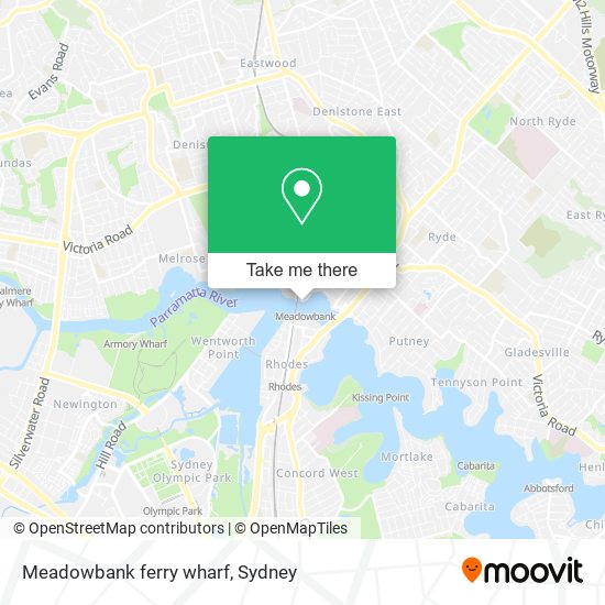 Mapa Meadowbank ferry wharf
