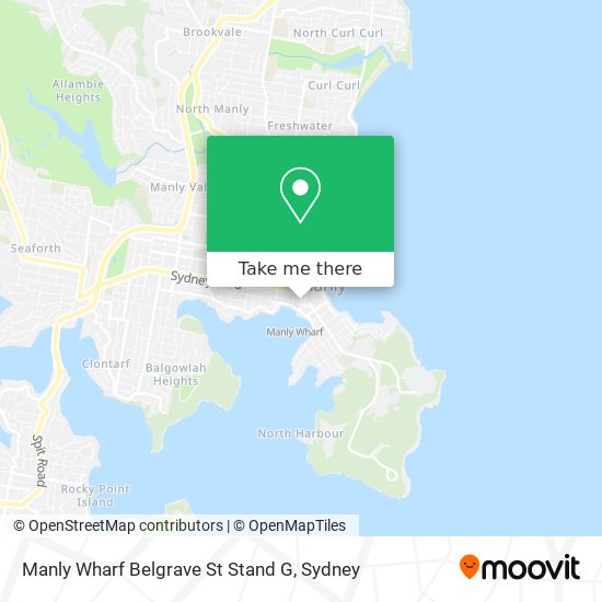 Manly Wharf Belgrave St Stand G map