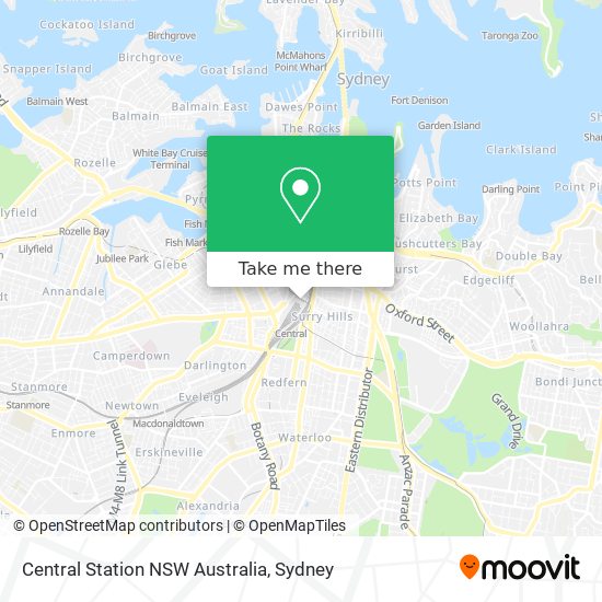 Mapa Central Station NSW Australia