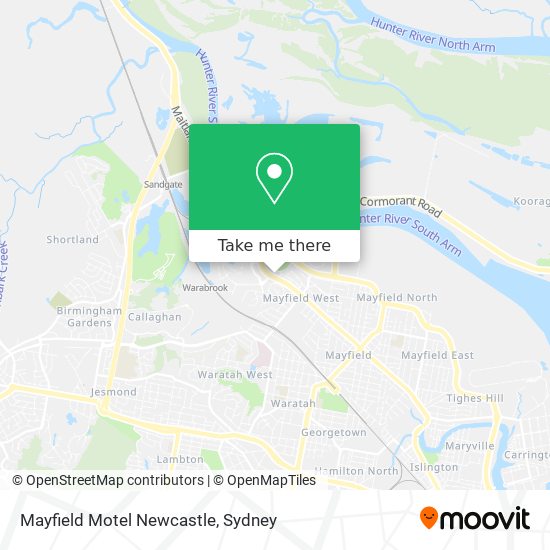 Mayfield Motel Newcastle map